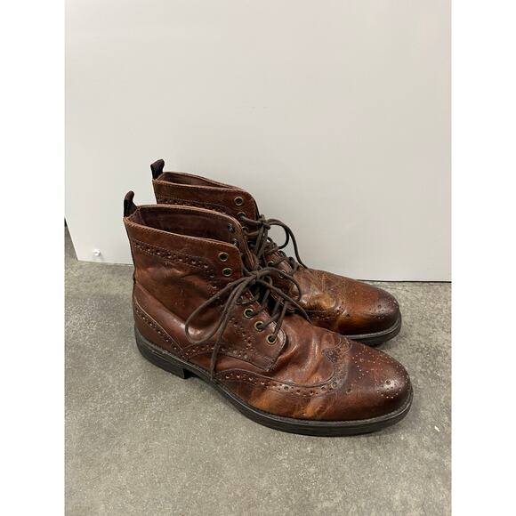Aston Grey Classic Brown Leather Men's Boots size 9 - Picture 1 of 4
